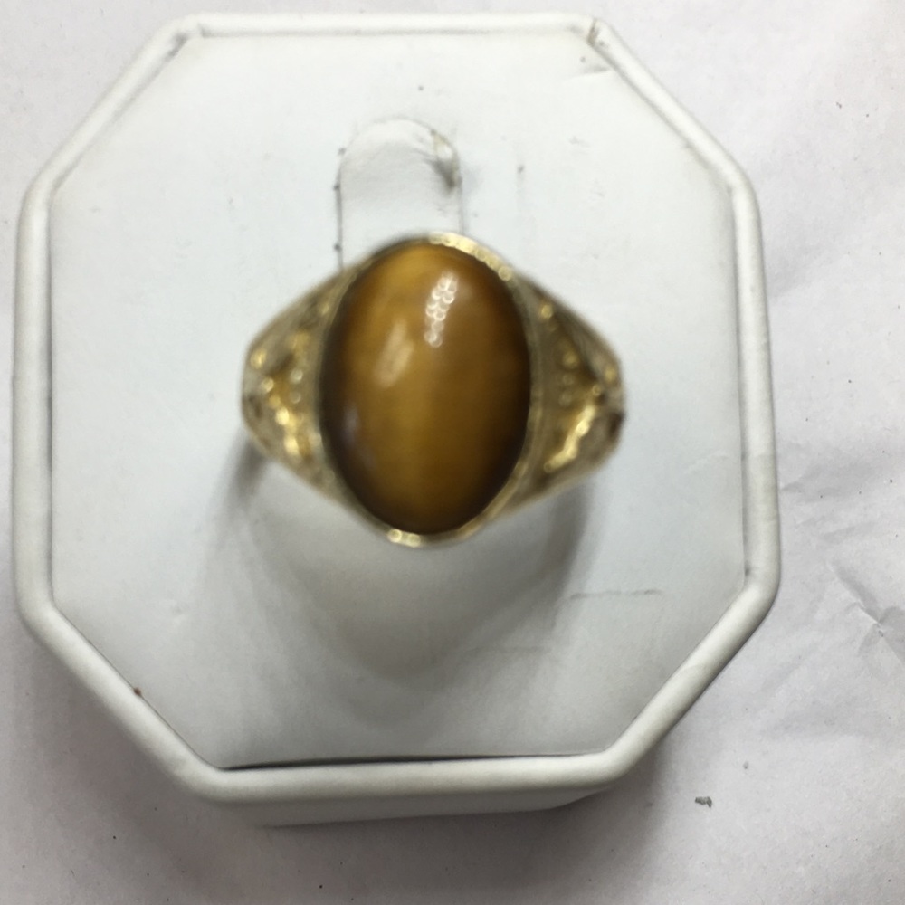 14K Gold tiger eye ring - Picture 1 of 5